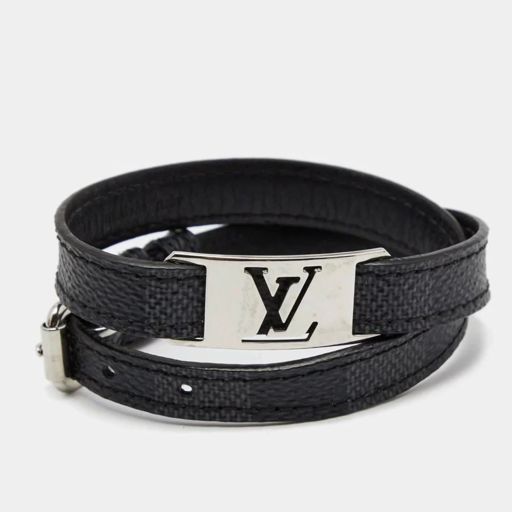 Louis Vuitton Damier Graphite Sign It Double Wrap Bracelet